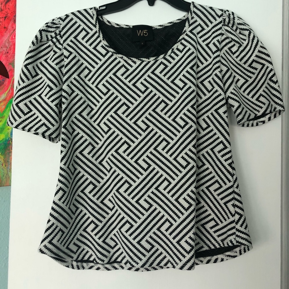 Black and white blouse